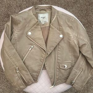NWOT Girl’s Tan Moto Jacket